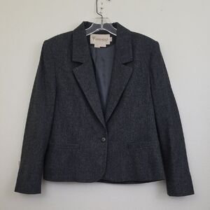 Vintage John Meyer Gray Wool Blend Blazer Womens 10
